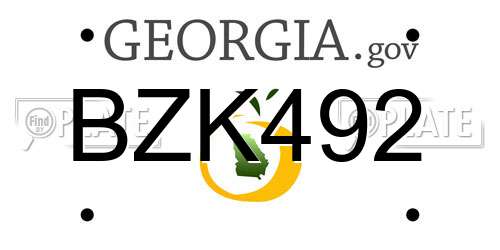 BZK492 Georgia License Plate