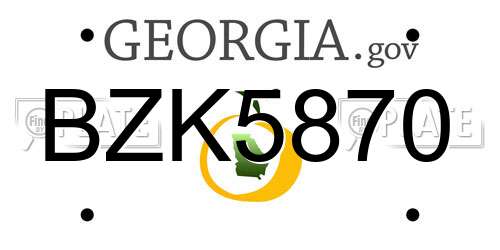 BZK5870 Georgia License Plate