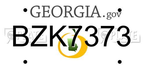 BZK7373 Georgia License Plate