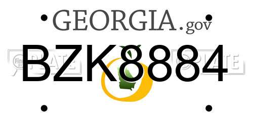 BZK8884 Georgia License Plate