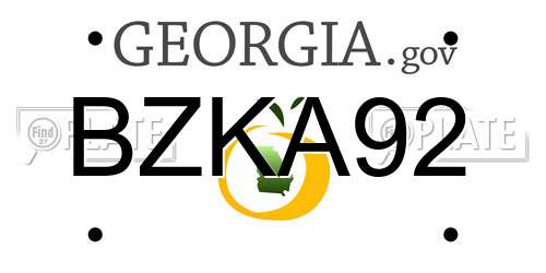 BZKA92 Georgia License Plate