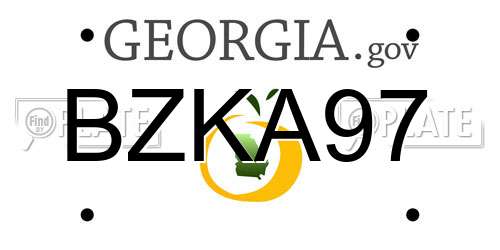 BZKA97 Georgia License Plate