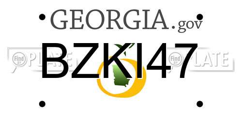 BZKI47 Georgia License Plate