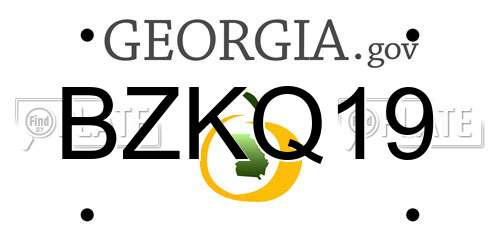 BZKQ19 Georgia License Plate