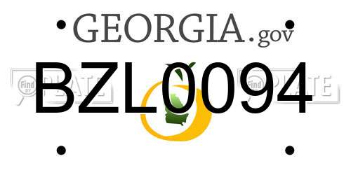 BZL0094 Georgia License Plate