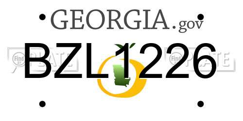 BZL1226 Georgia License Plate