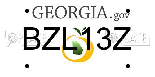 BZL13Z Georgia License Plate
