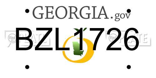 BZL1726 Georgia License Plate
