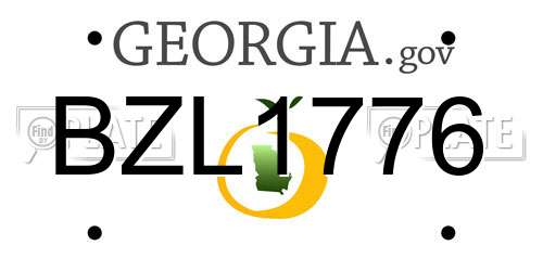 BZL1776 Georgia License Plate