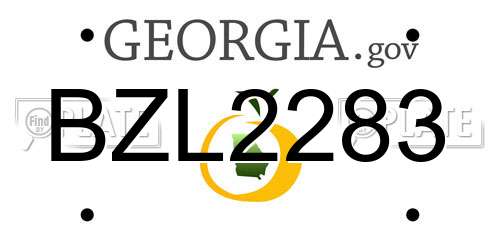 BZL2283 Georgia License Plate