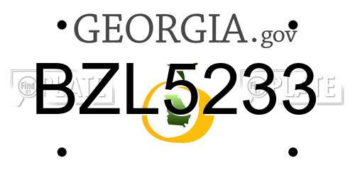 BZL5233 Georgia License Plate