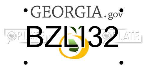 BZLI32 Georgia License Plate