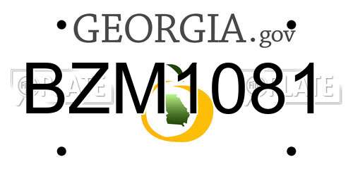 BZM1081 Georgia License Plate