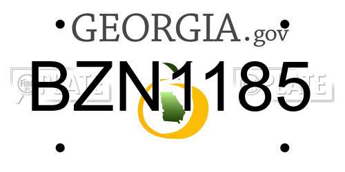 BZN1185 Georgia License Plate