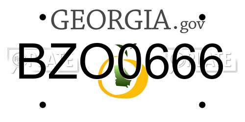 BZO0666 Georgia License Plate