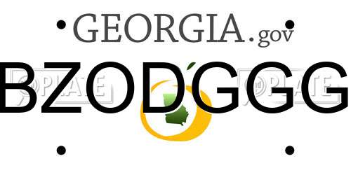 BZODGGG Georgia License Plate