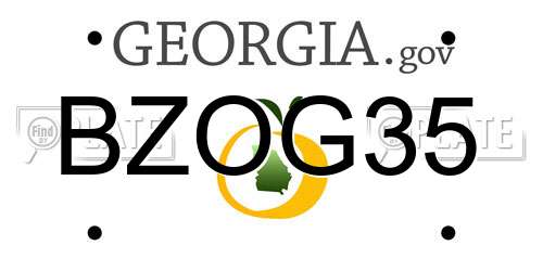 BZOG35 Georgia License Plate