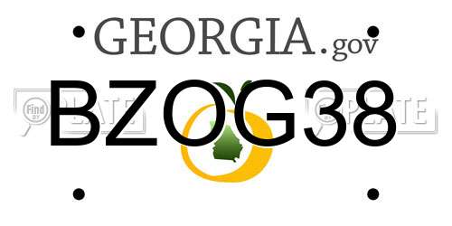 BZOG38 Georgia License Plate