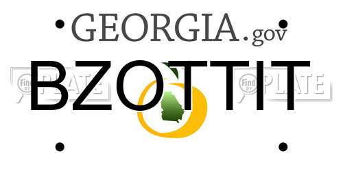 BZOTTIT Georgia License Plate