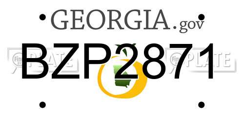 BZP2871 Georgia License Plate