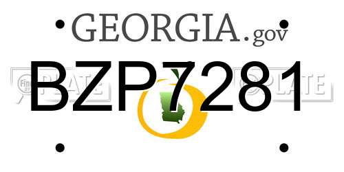 BZP7281 Georgia License Plate