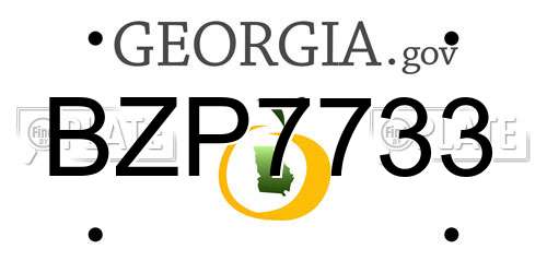 BZP7733 Georgia License Plate