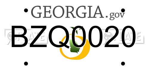 BZQ0020 Georgia License Plate