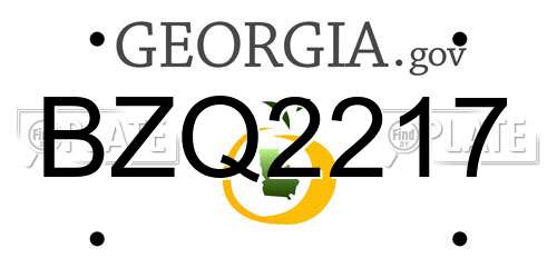 BZQ2217 Georgia License Plate