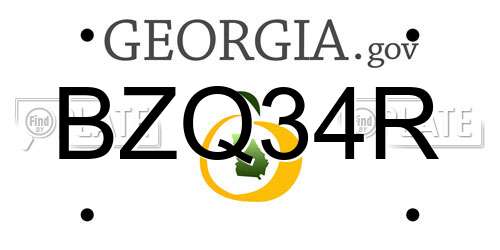 BZQ34R Georgia License Plate