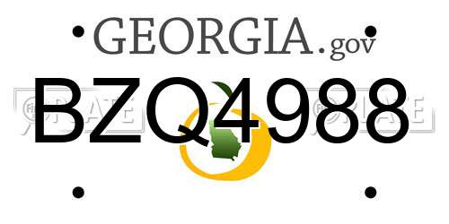 BZQ4988 Georgia License Plate