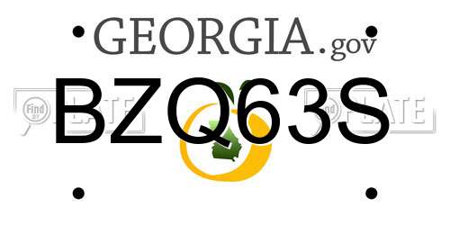BZQ63S Georgia License Plate