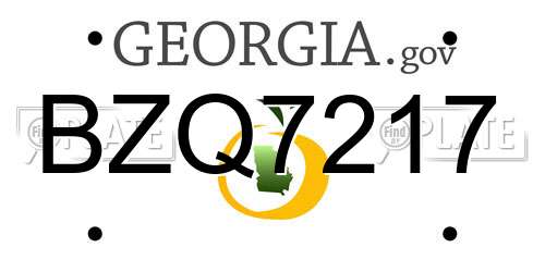 BZQ7217 Georgia License Plate