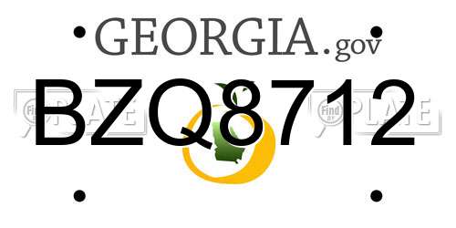 BZQ8712 Georgia License Plate