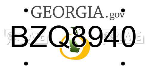 BZQ8940 Georgia License Plate