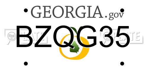 BZQG35 Georgia License Plate