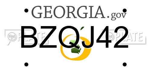 BZQJ42 Georgia License Plate