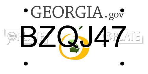 BZQJ47 Georgia License Plate