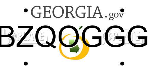 BZQOGGG Georgia License Plate
