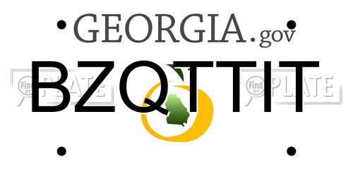 BZQTTIT Georgia License Plate