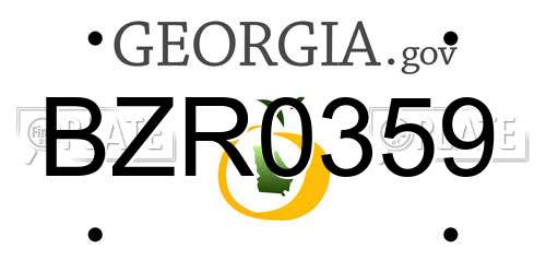 BZR0359 Georgia License Plate