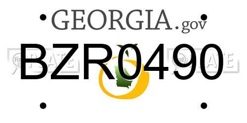 BZR0490 Georgia License Plate