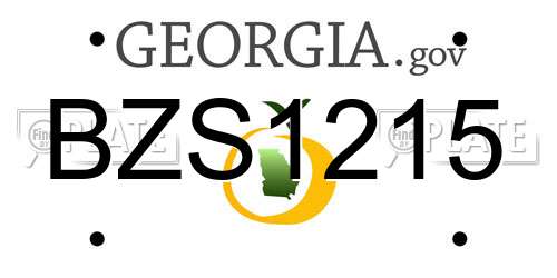 BZS1215 Georgia License Plate
