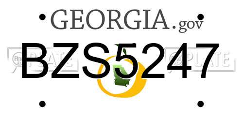 BZS5247 Georgia License Plate