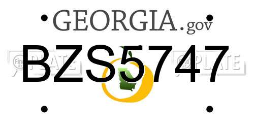 BZS5747 Georgia License Plate