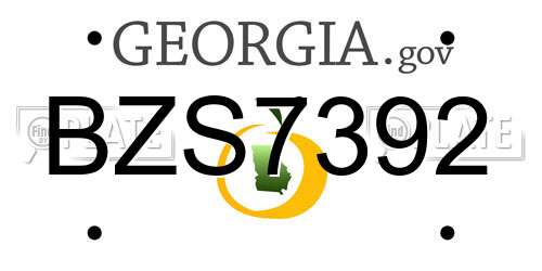 BZS7392 Georgia License Plate