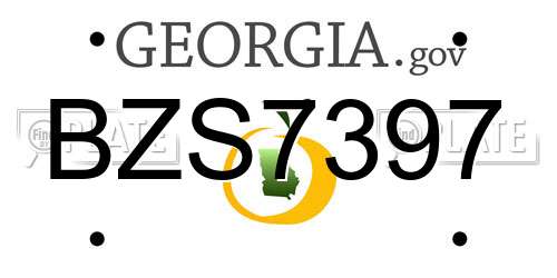 BZS7397 Georgia License Plate