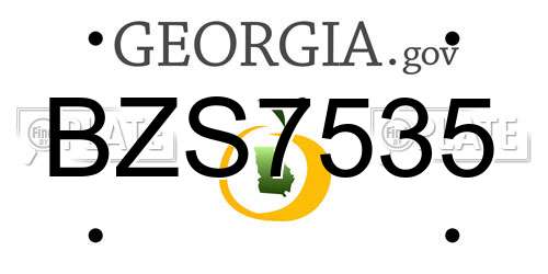 BZS7535 Georgia License Plate