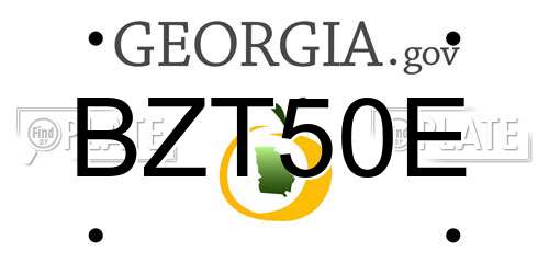 BZT50E Georgia License Plate