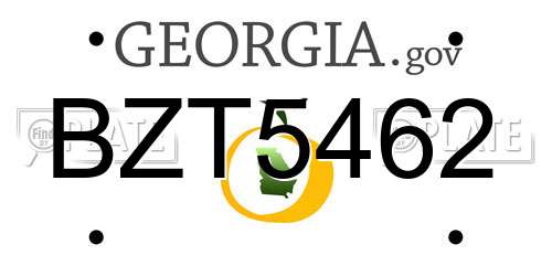 BZT5462 Georgia License Plate
