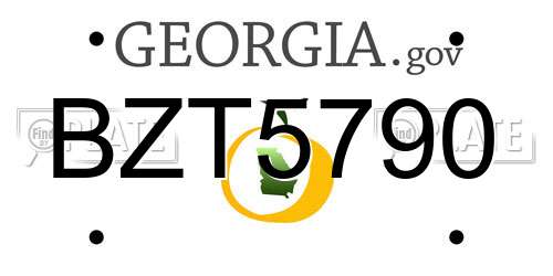 BZT5790 Georgia License Plate